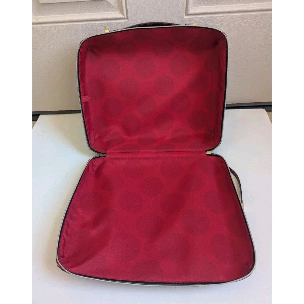 Estee Lauder Red MakeUp Tote Bag Travel Faux Alligator Skin Embrossed
